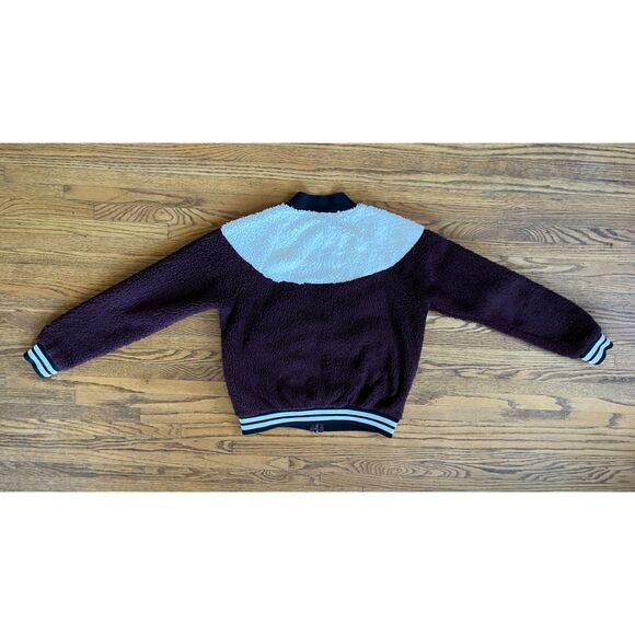 Nike Brown White Full Zip Fleece Jacket Women's Size Small - Picture 7 of 10